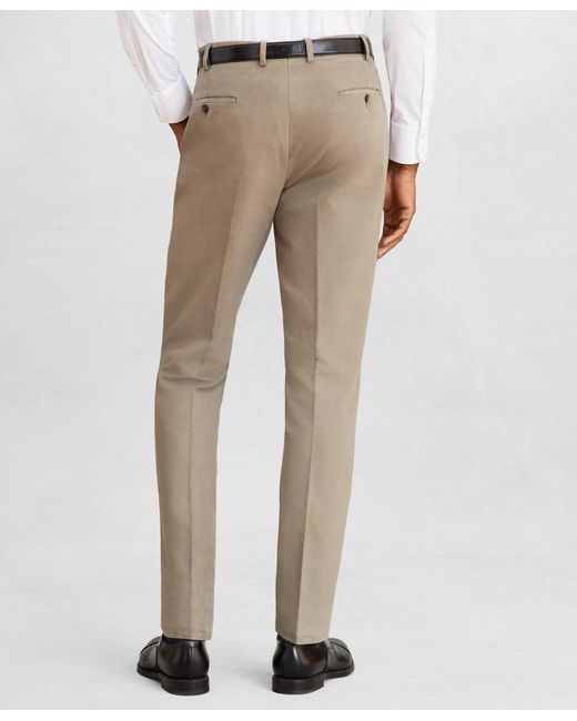 Brooks Brothers Golden Fleece Moleskin Chino Trousers in Khaki (Natural