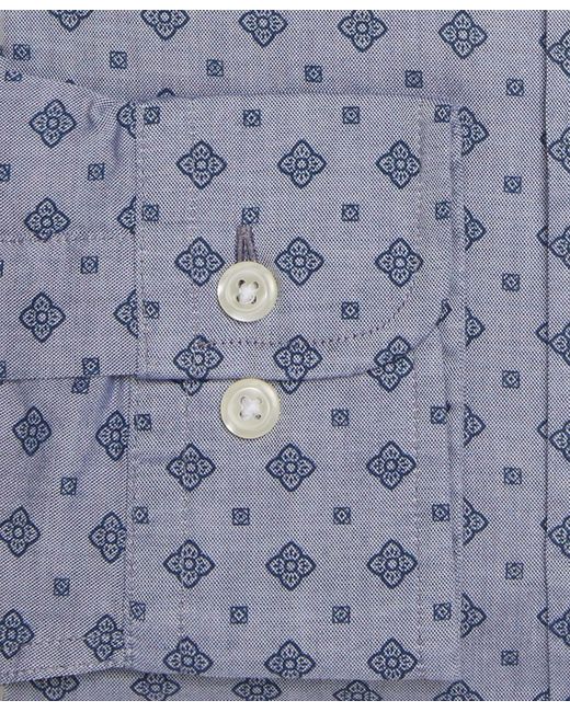 Brooks Brothers Blue Milano Slim-Fit Sport Shirt, Broadcloth, Button-Down Collar for men
