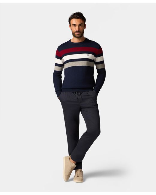 Suéter De Algodón Y Cachemira A Rayas Brooks Brothers de hombre de color Blue