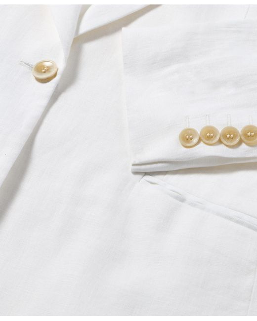 Brooks Brothers White Irish Linen Single-Breasted Blazer