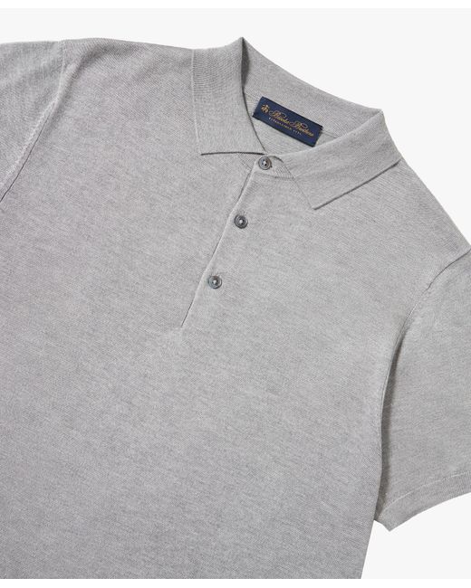 Light Grey Silk-cashmere Blend Polo Shirt di Brooks Brothers in Gray da Uomo
