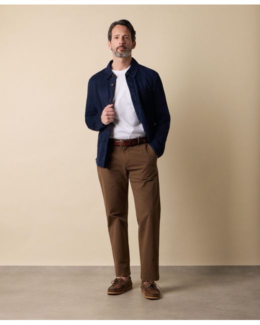Brooks Brothers Blue Suede Leather Shirt Jacket for men
