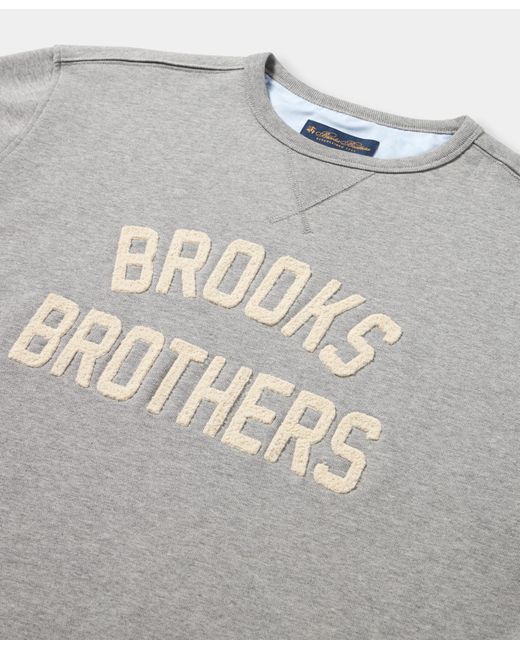 Sudadera Con Cuello Redondo De Terry Con Bordado De Logo Brooks Brothers de hombre de color Gray