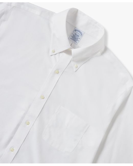 Brooks Brothers Weißes Regular-fit Non-iron Performance-anzughemd Mit Button-down-kragen in White für Herren