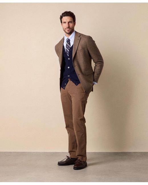 Brooks Brothers Blue Lambswool Cardigan With Logo for men