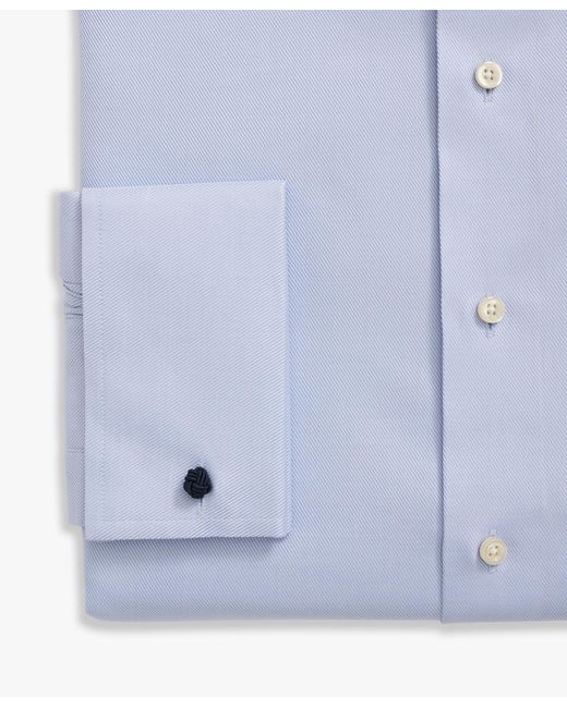 Light Blue Slim Fit Non-iron Cotton Dress Shirt With English Spread Collar Brooks Brothers de hombre