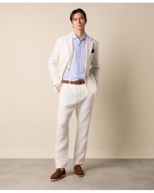 Brooks Brothers White Linen Trousers for men