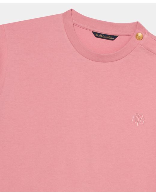 Brooks Brothers Pink Cotton T-Shirt With Embroidered Logo