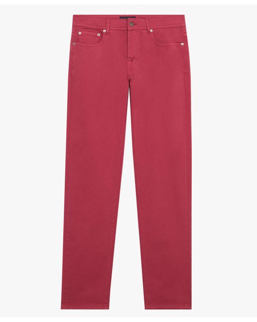 Red Stretch Cotton Five-pocket Pants Brooks Brothers de hombre
