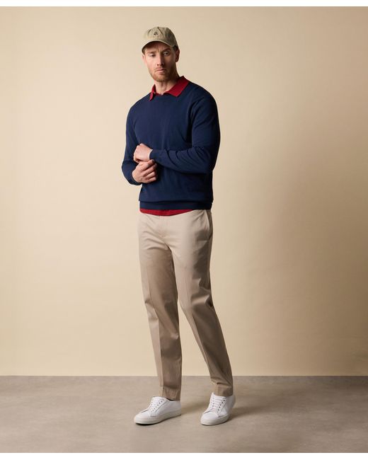 Brooks Brothers Blue Makò Cotton Crewneck Sweater for men