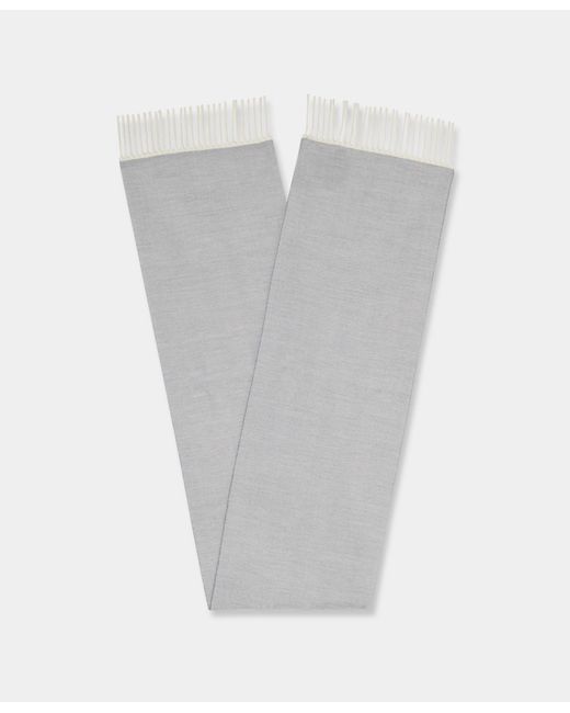 Brooks Brothers White Chevron Wool Scarf for men