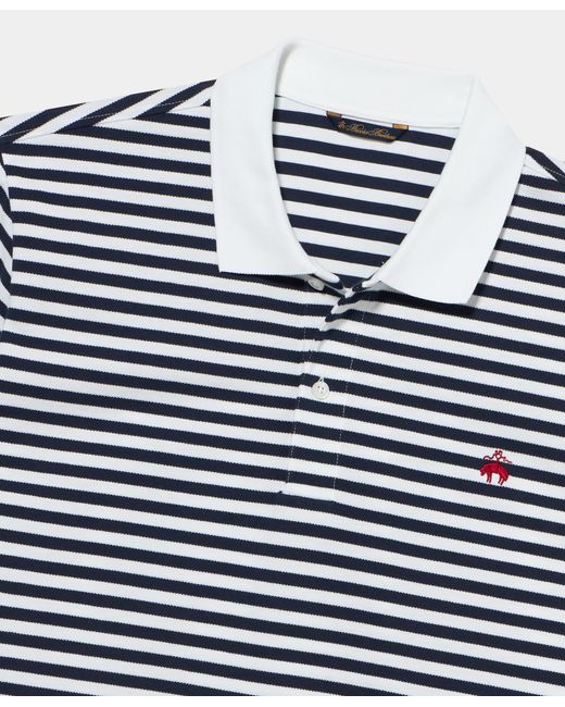 Brooks Brothers Blue Awning Stripe Cotton Polo for men