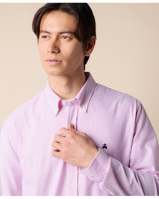 Brooks Brothers Pink Slim Fit Oxford Shirt With Button Down Collar for men