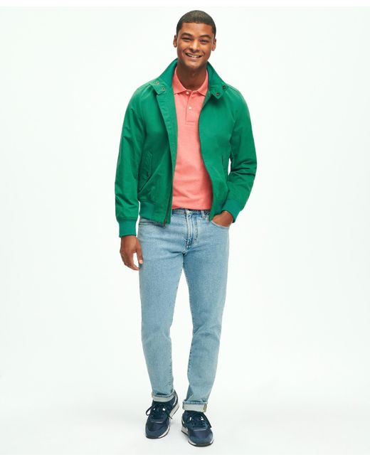 Brooks Brothers Green Harrington Jacket In Cotton Blend for men
