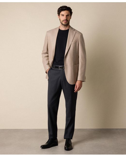 Brooks Brothers Natural Plain Twill Wool-Cashmere Blazer for men