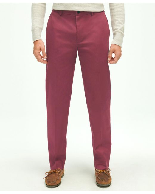 Brooks Brothers Red Regular Fit Stretch Cotton Advantage Chino Pants for men