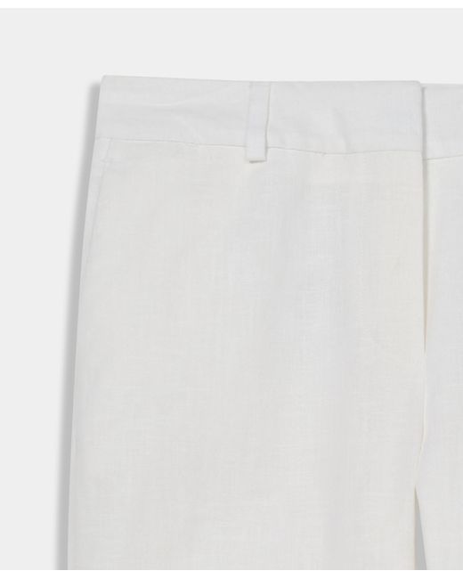 Brooks Brothers White Tailored Linen Trousers