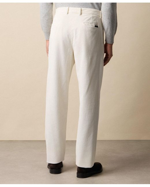 Brooks Brothers White One-Pleat Cotton Corduroy Chino for men