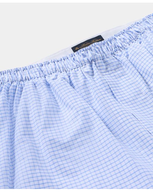 Brooks Brothers Blue Micro Fantasy Cotton Boxer Shorts for men