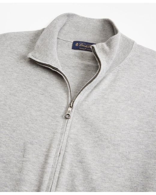 Brooks Brothers Supima Cotton Fullzip Cardigan in Gray for Men Lyst