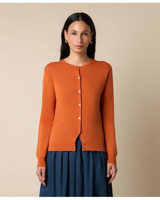 Brooks Brothers Orange Cotton Cardigan