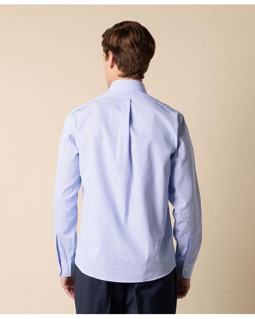 Brooks Brothers Blue Regular Fit Striped Cotton Shirt With Ainsley Collar for men