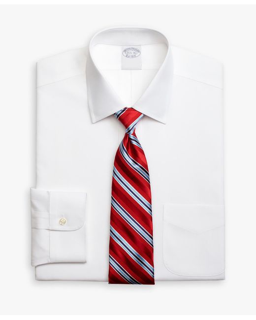 Camisa De Vestir Blanca De Corte Clásico Non-iron En Algodón Supima Elástico Con Cuello Ainsley Brooks Brothers de hombre de color White