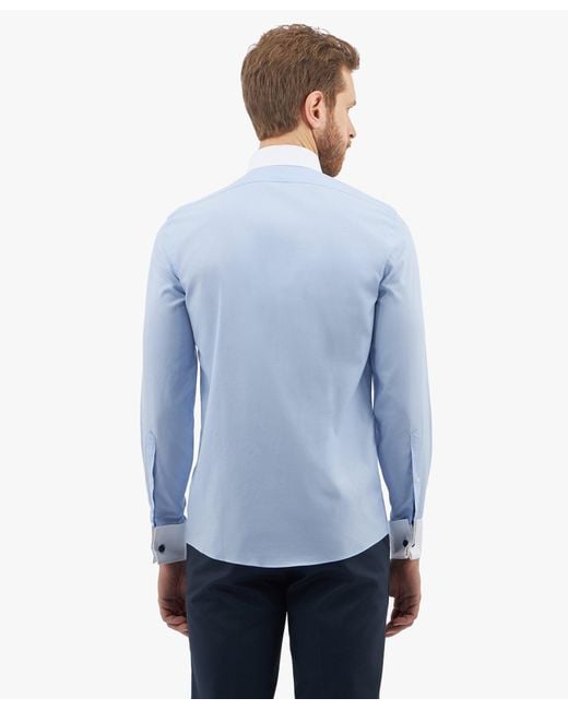 Brooks Brothers Blue Light Slim Fit Non-Iron Stretch Supima Cotton Pinpoint Oxford Cloth Dress Shirt With Ainsley Collar for men