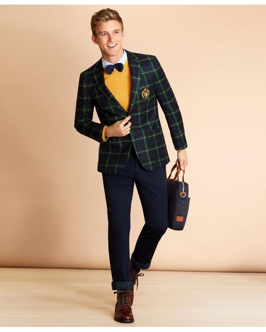 Brooks Brothers Woolblend Gordon Tartan Sport Coat in Dark Green