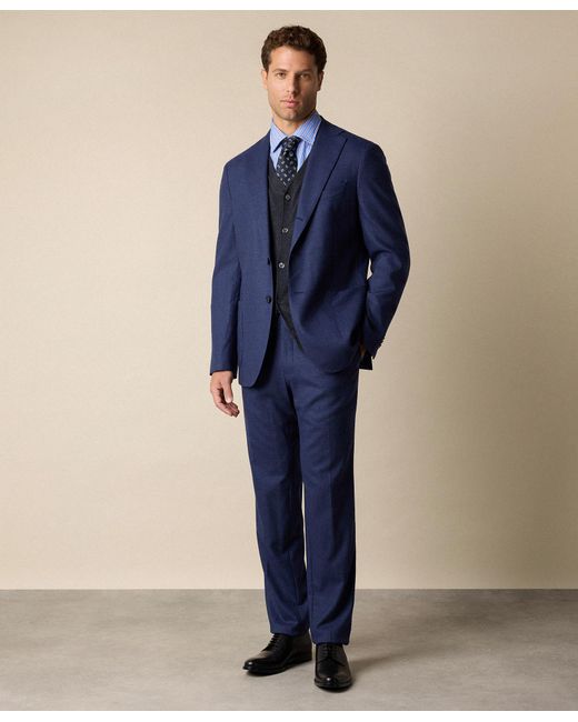Brooks Brothers Blue Thomas Mason Striped Regular Fit Cotton Shirt With Ainsley Collar for men