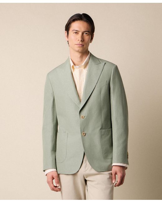 Brooks Brothers Green Cotton-Linen Blazer for men