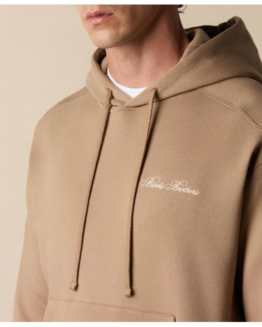 Brooks Brothers Natural Cotton Hoodie With Embroidered Logo for men