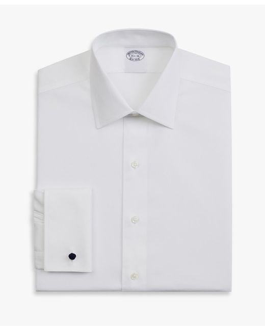 Brooks Brothers White Slim Fit Non-Iron Oxford Pinpoint Shirt With Ainsley Collar for men