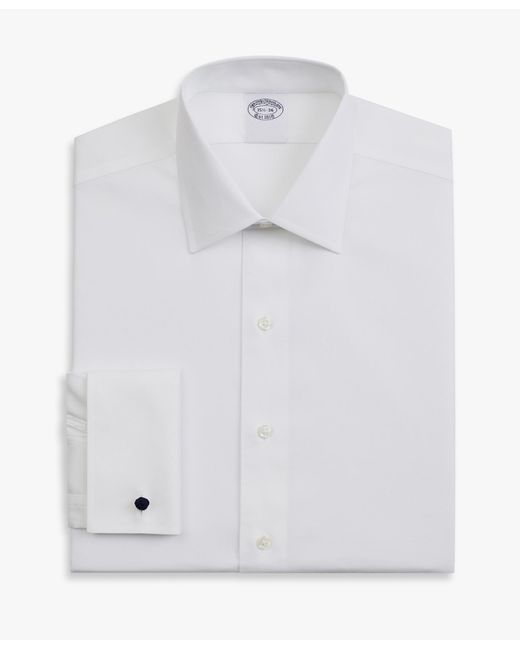 Brooks Brothers White Slim Fit Non-Iron Oxford Pinpoint Shirt With Ainsley Collar for men