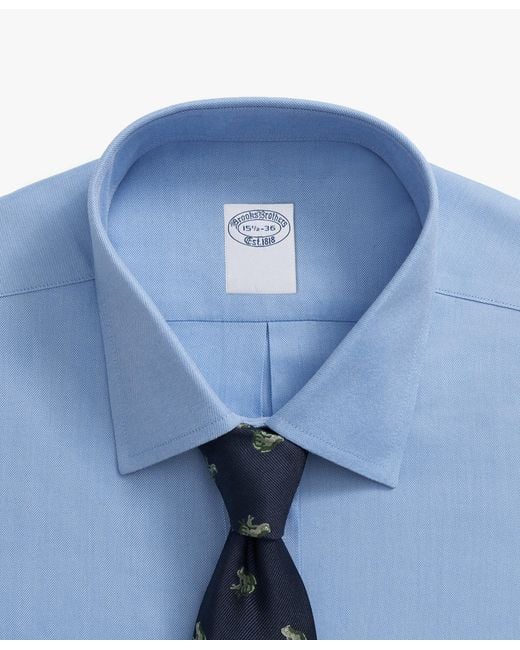 Brooks Brothers Ultramarinblaues Regular-fit Non-iron Performance-anzughemd Mit Ainsley-kragen in Blue für Herren