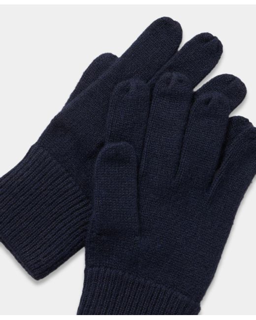 Brooks Brothers Blue Cashmere Gloves for men