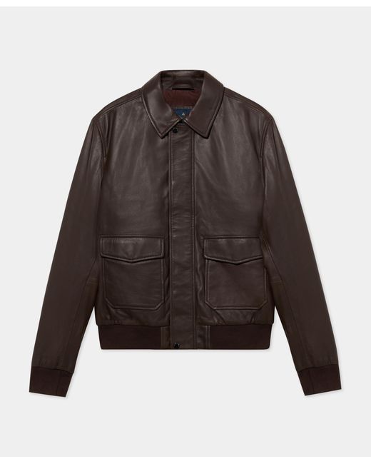 Brooks Brothers Gray Leather Jacket for men