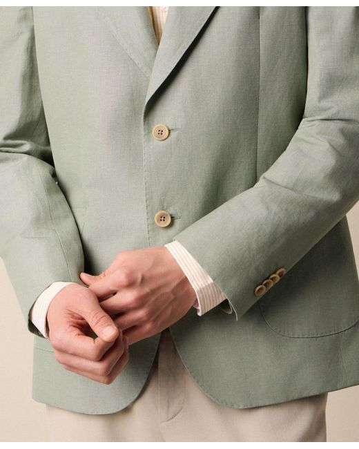 Brooks Brothers Green Cotton-Linen Blazer for men