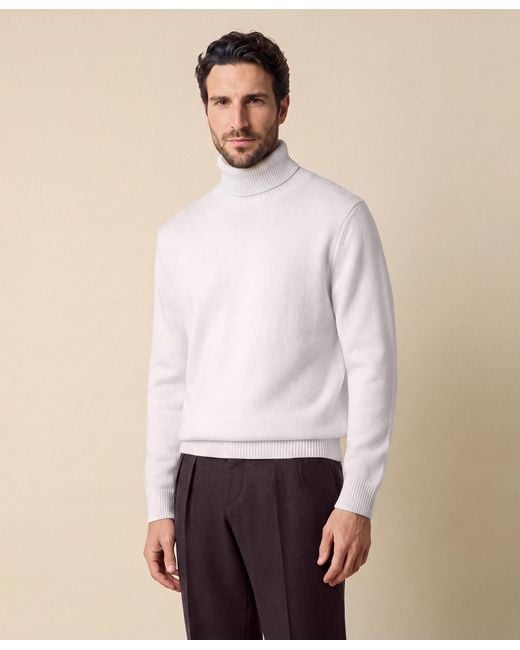 Brooks Brothers Natural Merino Wool Turtleneck Sweater for men