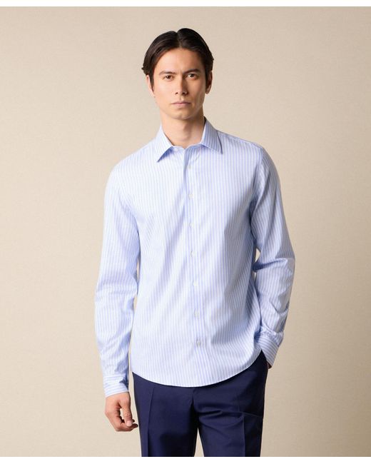 Brooks Brothers Blue Slim Fit Non-Iron Performance Shirt With Ainsley Collar for men