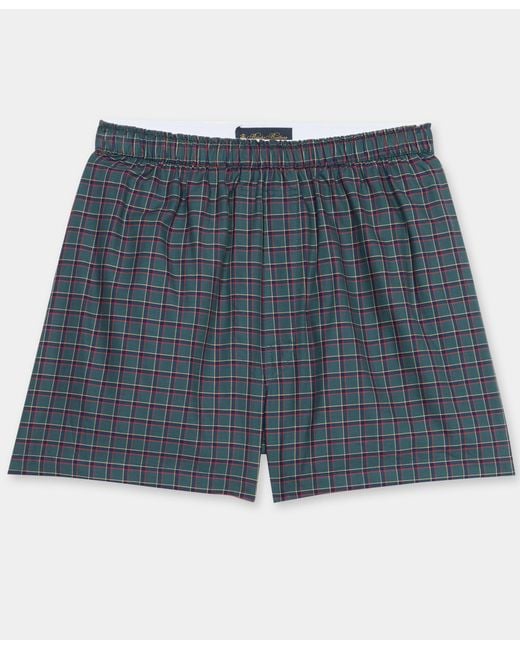 Brooks Brothers Blue Tartan Cotton Boxer for men