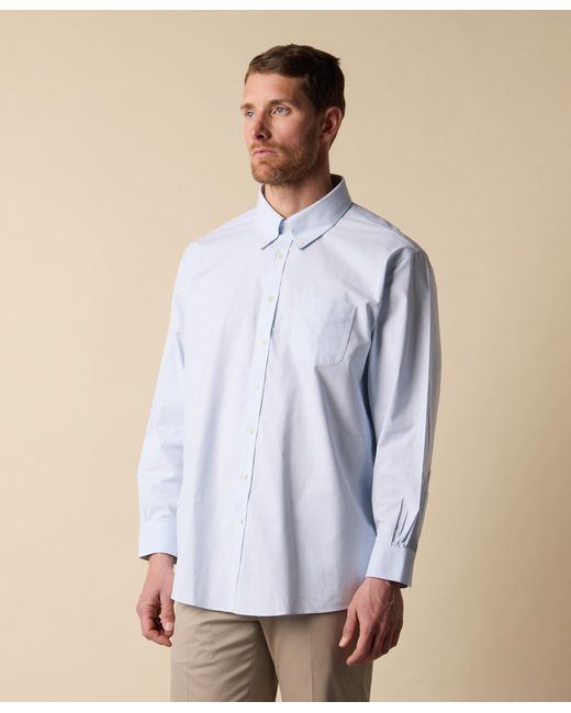 Brooks Brothers Blue Light Slim Fit Non-Iron Stretch Cotton Shirt With Button-Down Collar for men