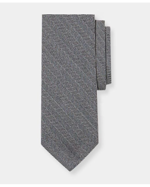 Brooks Brothers Gray Herringbone Wool Tie for men