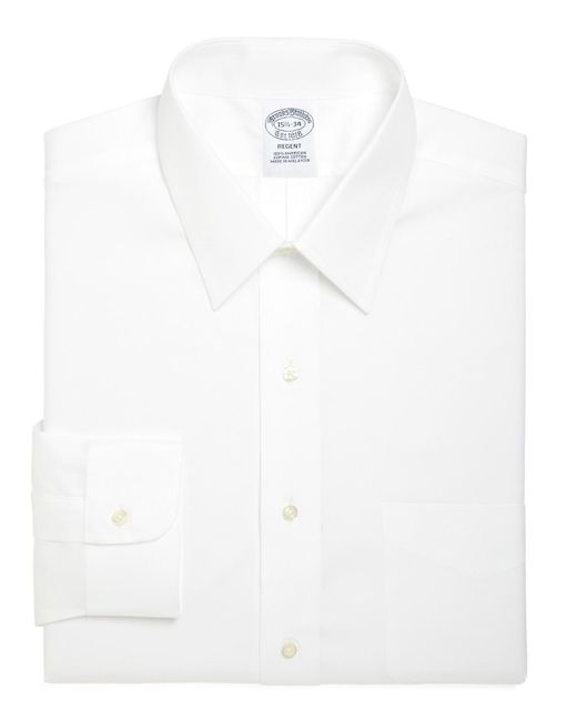 Brooks Brothers Regent Fit Forward Point Collar Dress Shirt in White