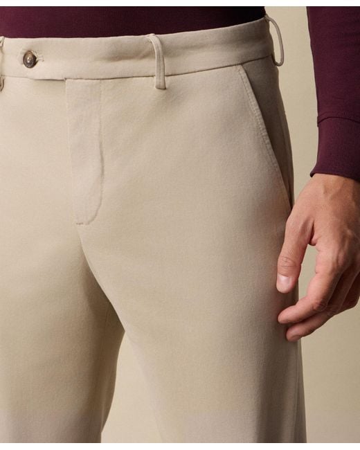 Brooks Brothers Natural Regular Fit Microtwill Stretch Cotton Chino for men