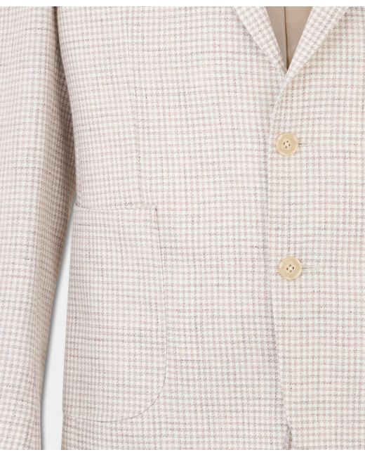 Brooks Brothers White Pied De Poule Linen-Wool Blazer for men