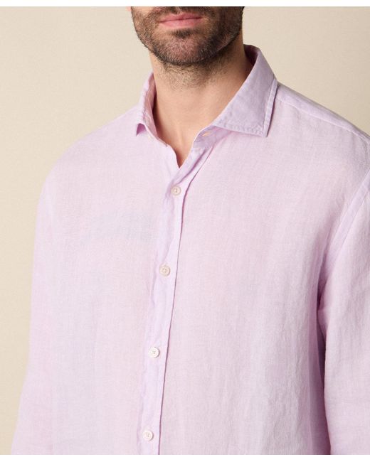 Brooks Brothers Pink Regular Fit Linen Shirt With Spread Collar for men