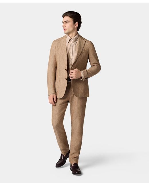 Brooks Brothers Natural Linen Single-Breasted Blazer for men