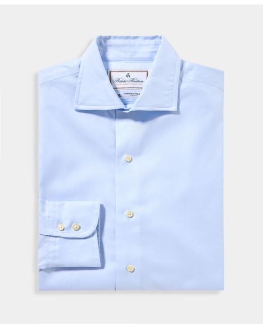 Brooks Brothers Blue Thomas Mason Regular Fit Shirt With English Spread Collar for men