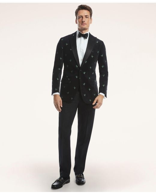 Brooks Brothers Black Regent Regular-fit Velvet Duck Embroidered Tuxedo Jacket for men